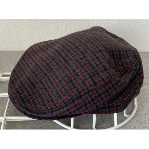 Totes Plaid Newsboy Hat Cap Wool Blend Brown One Size - Picture 3 of 10